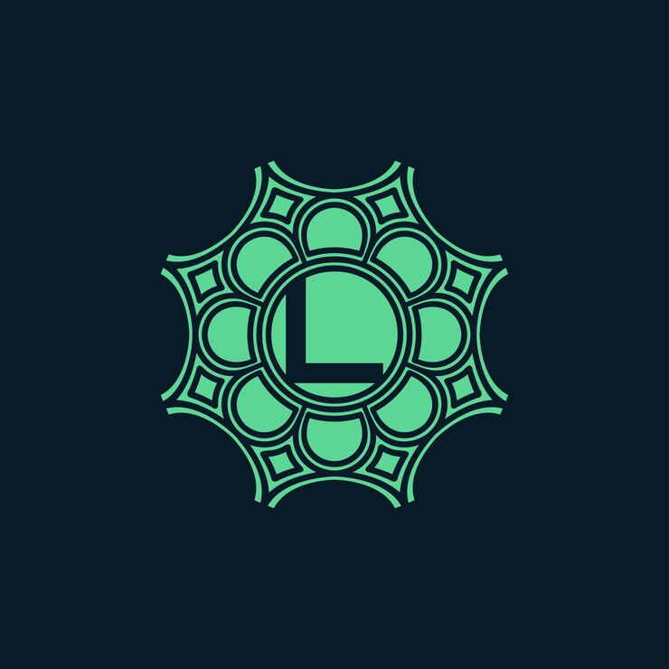 Vector medalla floral moderna letra inicial l alfabeto círculo emblema naturaleza logotipo