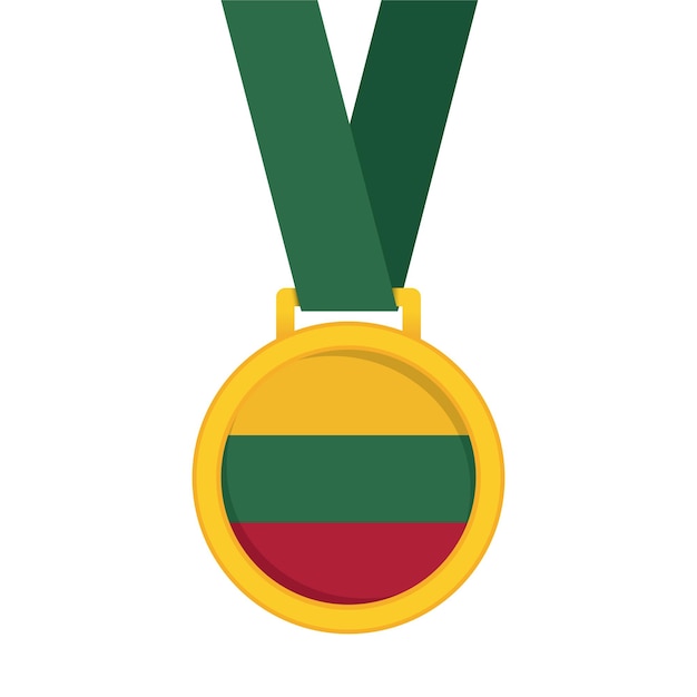 Medalla de los ganadores del primer lugar de oro de la bandera nacional de lituania