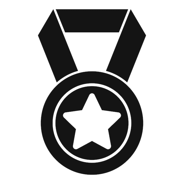 Medalla negra con estrella para la ceremonia de entrega del premio al ganador