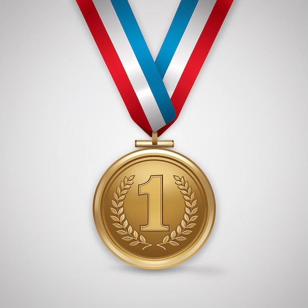 Una medalla de oro colgando de una cinta 1