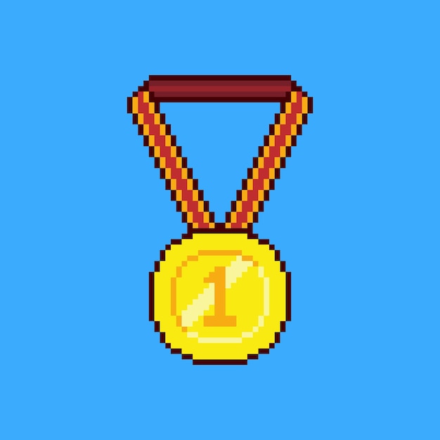 Medalla de oro en diseño de pixel art.