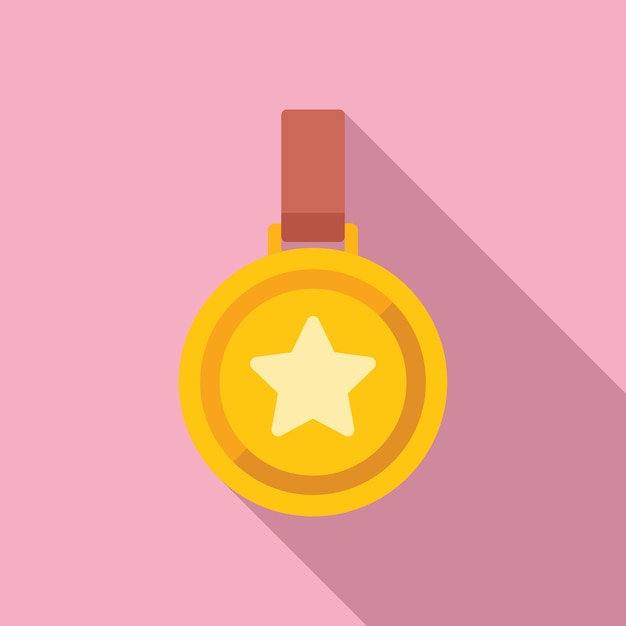 Medalla de oro de liderazgo icono vector plano Premio social