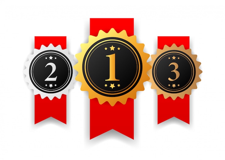 Vector medalla de oro, plata y bronce.