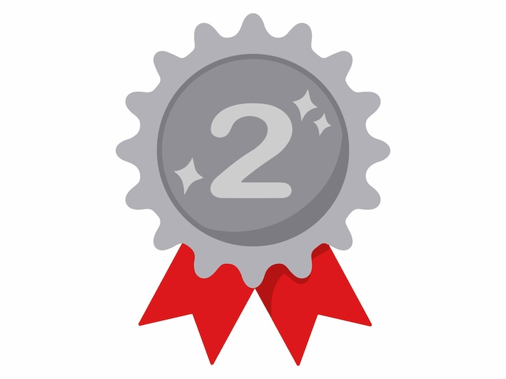 Vector medalla de plata premio al segundo lugar