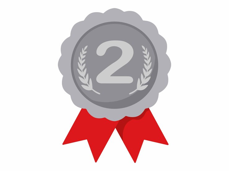 Vector medalla de plata por el segundo lugar