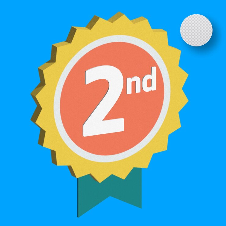 Vector medalla del segundo lugar en 3d