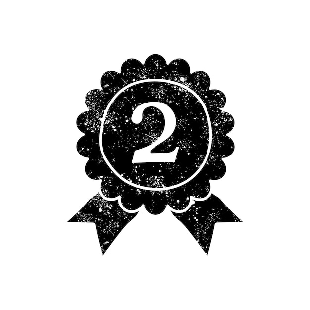Medallas icono dibujado a mano negro en el aspecto grunge