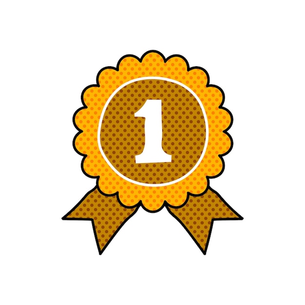 Medallas de medio tono dibujadas a mano con ilustraciones vectoriales en color
