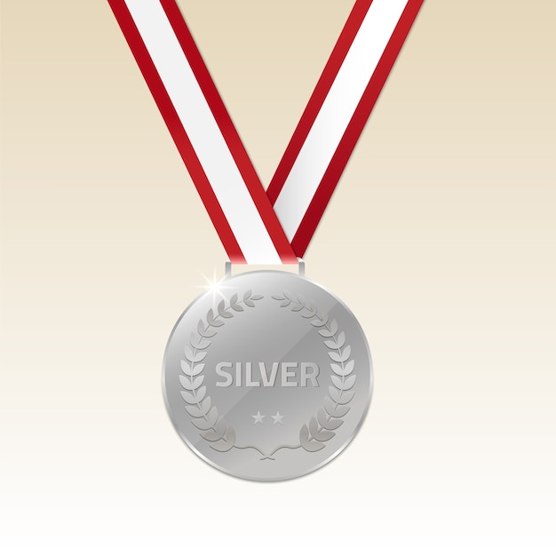 Medallas de Plata Campeón con cinta.
