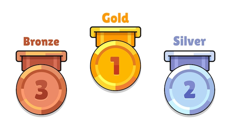 Vector medallas premium medalla de oro medalla de plata y medalla de bronce