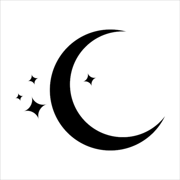 Media luna y estrellas icono simple místico y esotérico