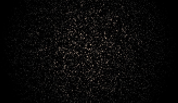 Media tonalidad dorada sobre fondo negro Brillo dorado con chispas punteadas o brillo de media tonalidad