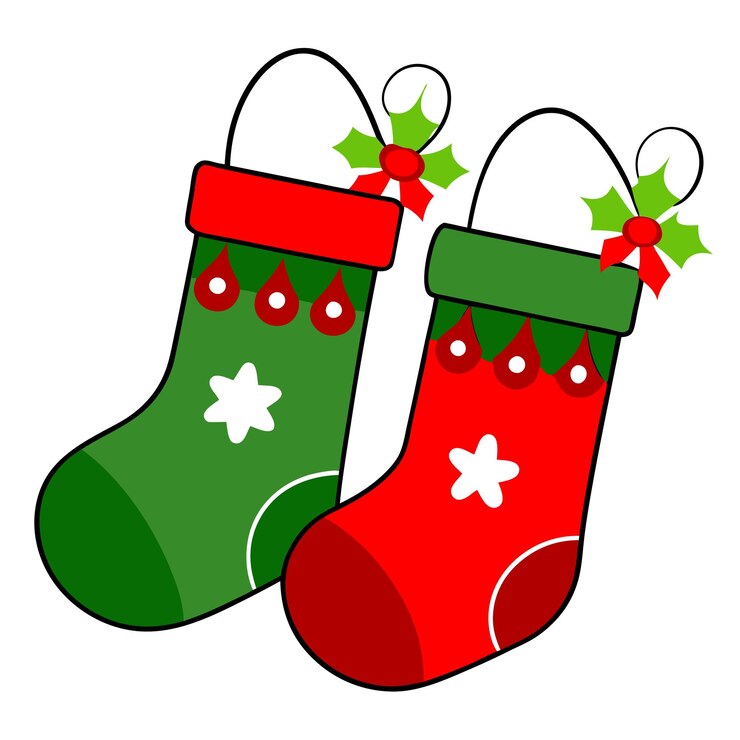 Vector medias de navidad aisladas en una ilustración vectorial con fondo blanco