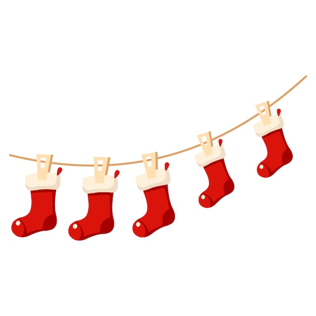 Las medias de Navidad colgando