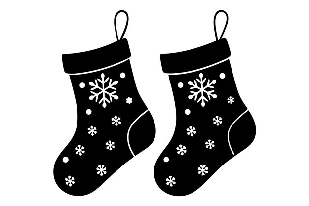 Medias de Navidad Ilustraciones Clipart de dibujos animados vectoriales y diseño de arte de líneas
