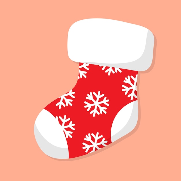Medias navideñas calcetines Pegatinas clipart para Navidad Con copos de nieve blancos Diseño de ilustración vectorial para decoraciones navideñas regalos tarjetas decoración