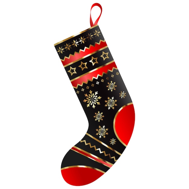 Medias de regalo de Navidad con patrón dorado