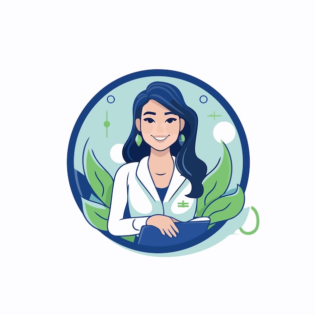 Vector médica con estetoscopio en marco redondo ilustración vectorial