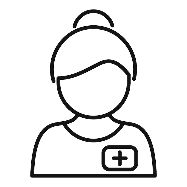 Médica con el icono de la insignia