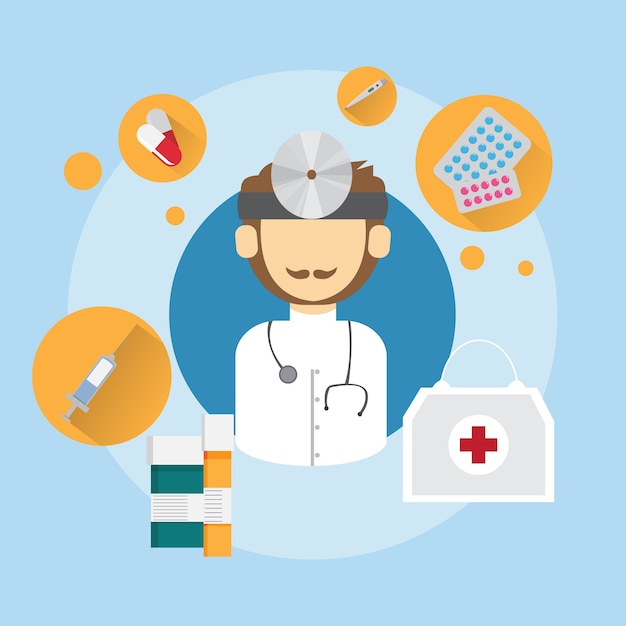 Medical Doctor Oculist Oftalmólogo Icon Flat