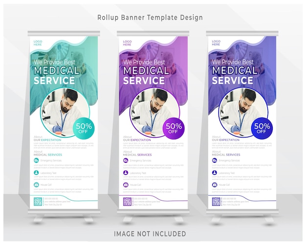 Medical Roll Up banner Template Design