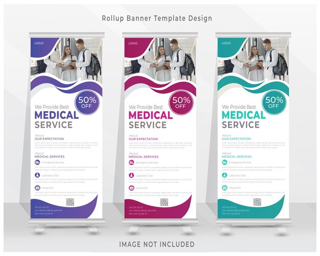 Medical Roll Up banner Template Design