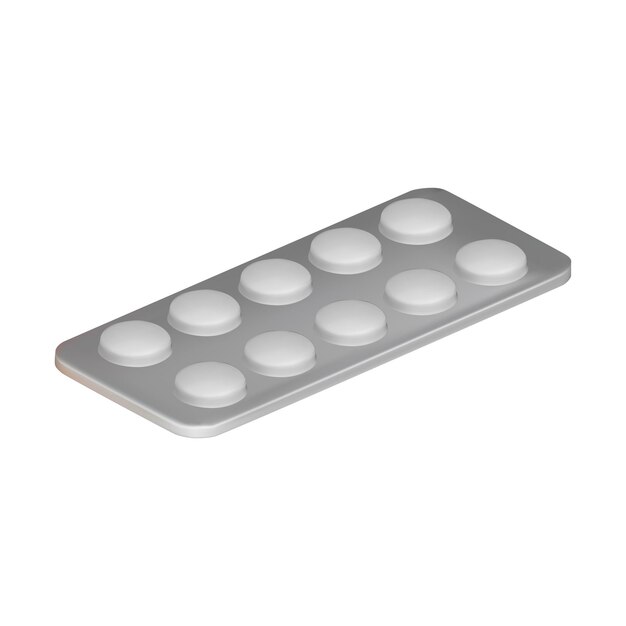 Medicamentos médicos vectoriales en 3D en bolsas plateadas con pastillas Medicamentos redondos analgésicos comprimidos antibióticos aditivos activos Medicamentos para el cuidado de la salud Ilustración vectorial aislada en blanco