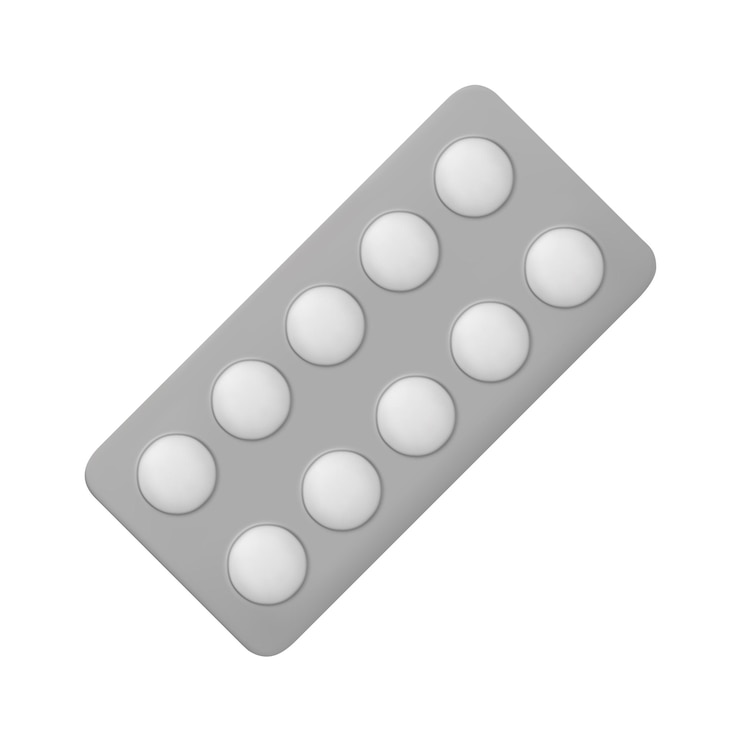 Vector medicamentos médicos vectoriales 3d pestañas en envases de ampollas plateadas pastillas medicamentos redondos analgésicos comprimidos antibióticos aditivos activos medicamentos para el cuidado de la salud ilustración vectorial aislada en blanco