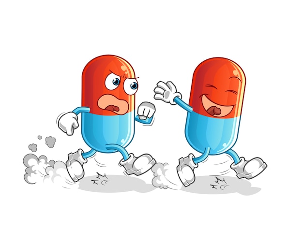Medicina jugar persecución mascota de dibujos animados