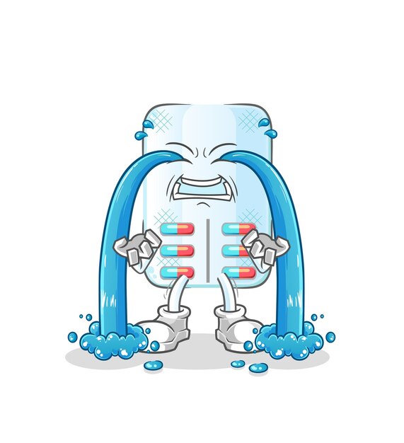Medicina llorando ilustración vector de caracteres