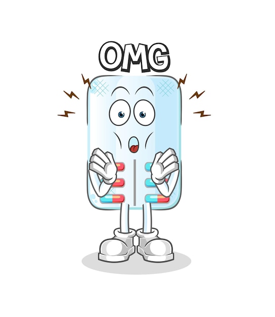 Medicina Oh Dios mío vector. personaje animado