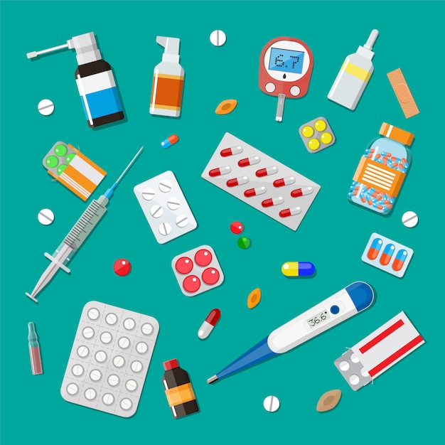 Medicina pastillas cápsulas y dispositivos sanitarios