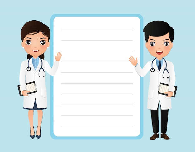 médico de dibujos animados lindo con máscara médica, papel de carta