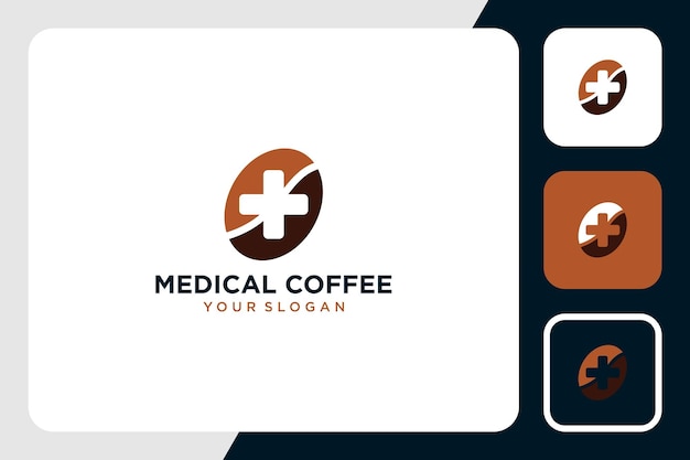 Médico con diseño de logotipo de café