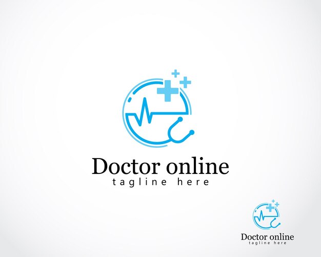 Médico diseño virtual concepto hogar clínica consulta en línea