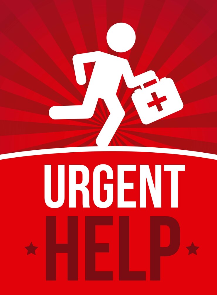 Vector médico de emergencia sobre fondo rojo vector illutration