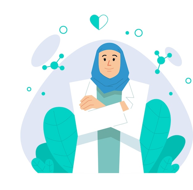 médico, hijab femenino