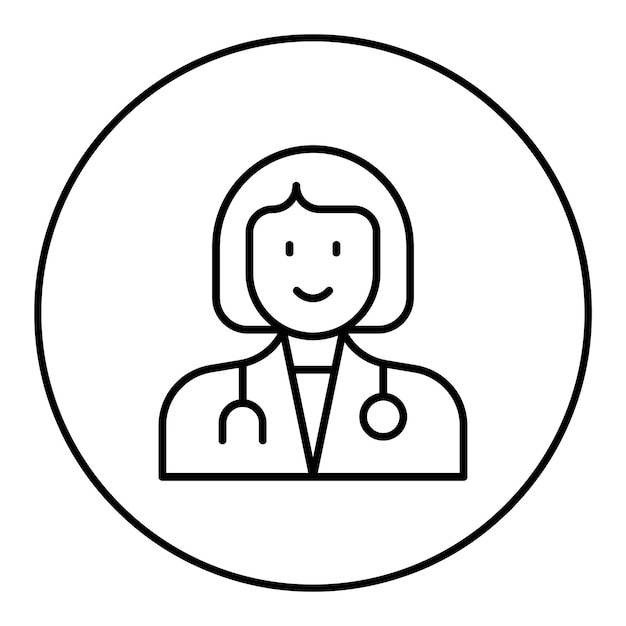 Médico Imagen vectorial de icono femenino Se puede utilizar para profesiones
