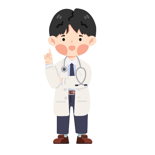 médico masculino que muestra y presenta