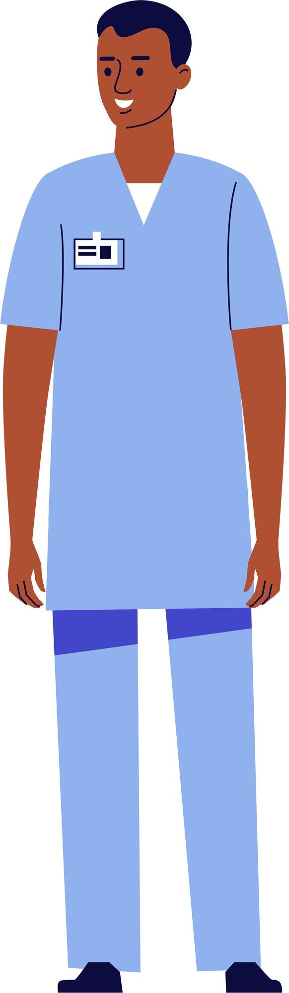 Vector médico negro afroamericano masculino de pie