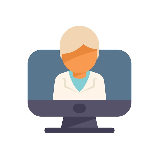 Médico que asiste a una consulta médica en línea en la pantalla de la computadora