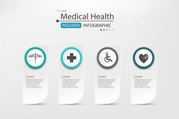 Médico sobre fondo infográfico papel