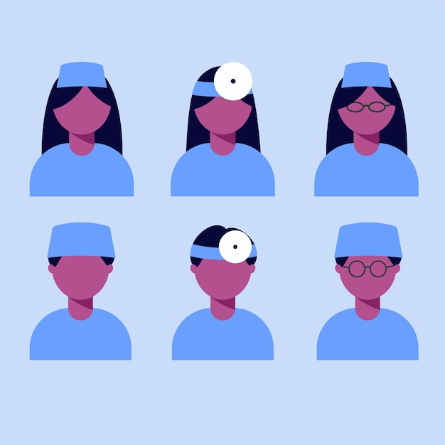 Médico en uniforme Hombre mujer hombre negro en estilo plano Ilustración vectorial