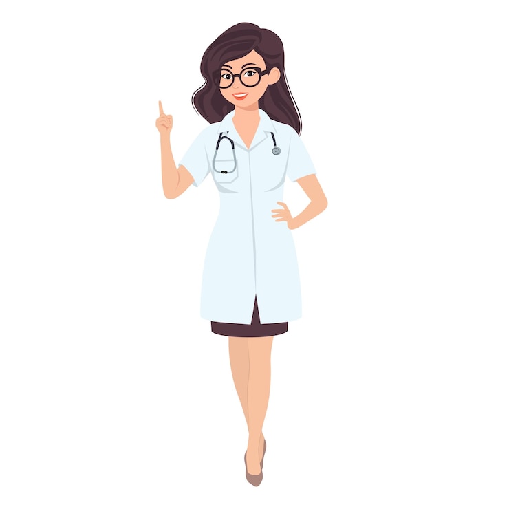 Vector médicos con estetoscopio en diferentes poses ilustración vectorial