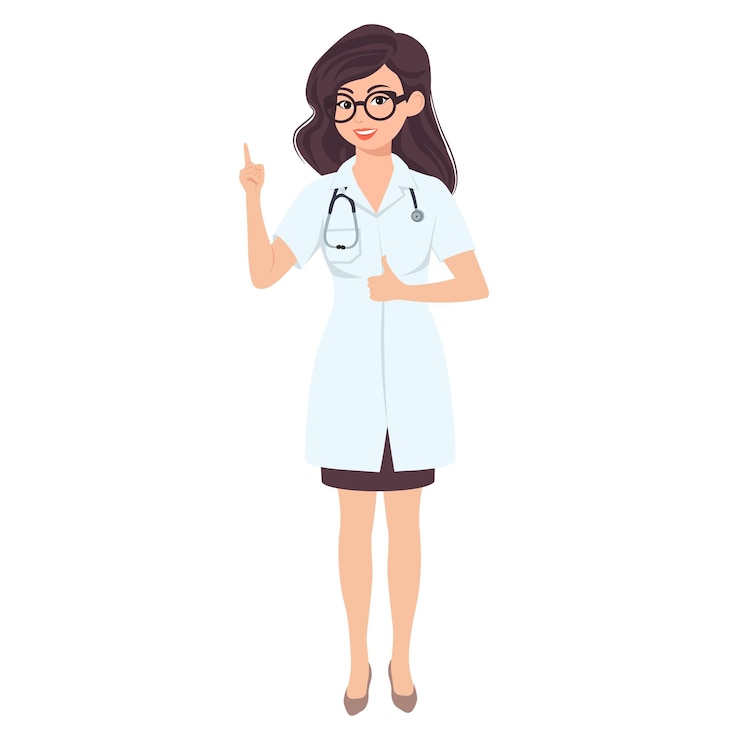 Vector médicos con estetoscopio en diferentes poses ilustración vectorial