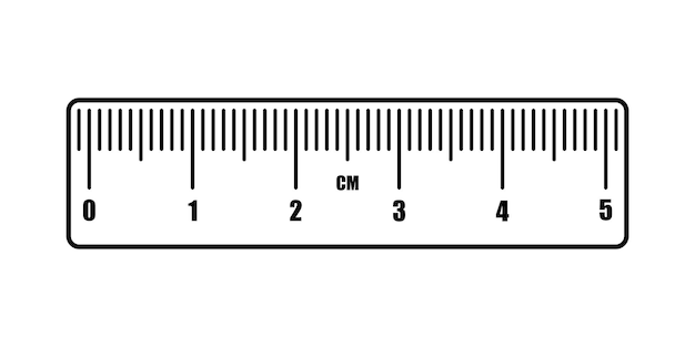 Medida de la escala de la regla Gráfico de la escala de medición de la longitud del icono del vector Ilustración en centímetros