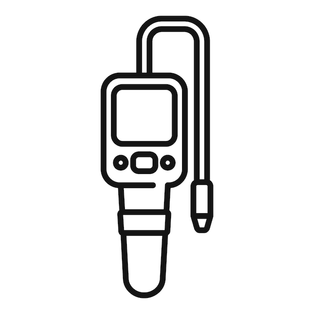 Medidor de profundidad digital que muestra el estilo de contorno del icono de medición