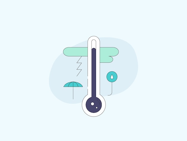 Vector un medidor de temperatura con la temperatura en el aire