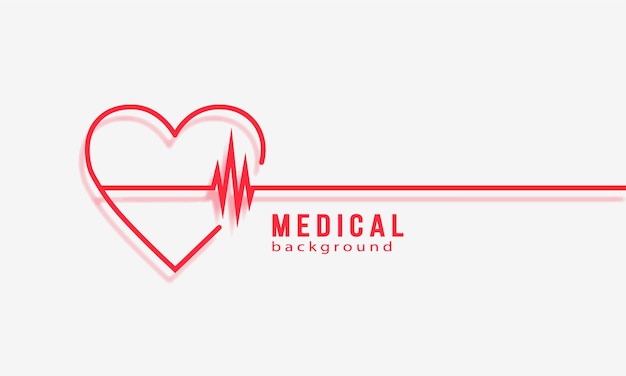 Medikal fondo rojo corazón línea ilustración vector