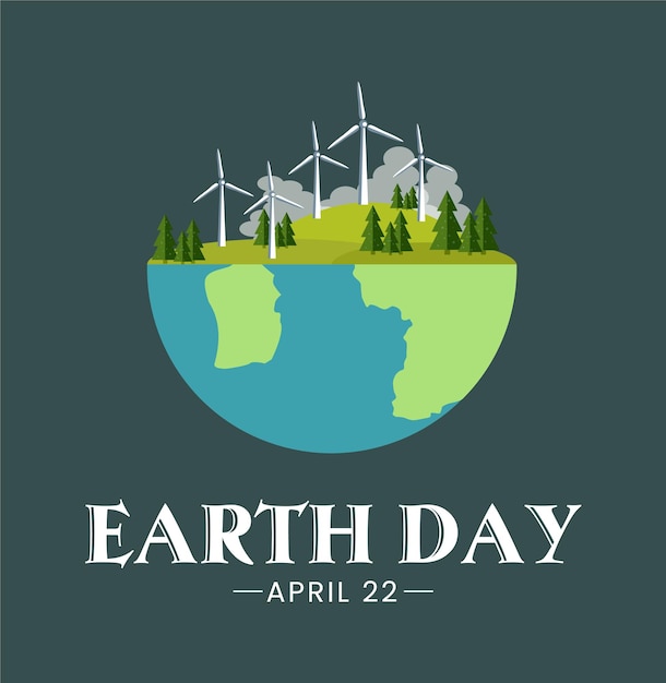 Medio ambiente de la tierra. ¡Feliz día de la Tierra! Ilustración ecológica vectorial para afiches sociales, diseño de pancartas.